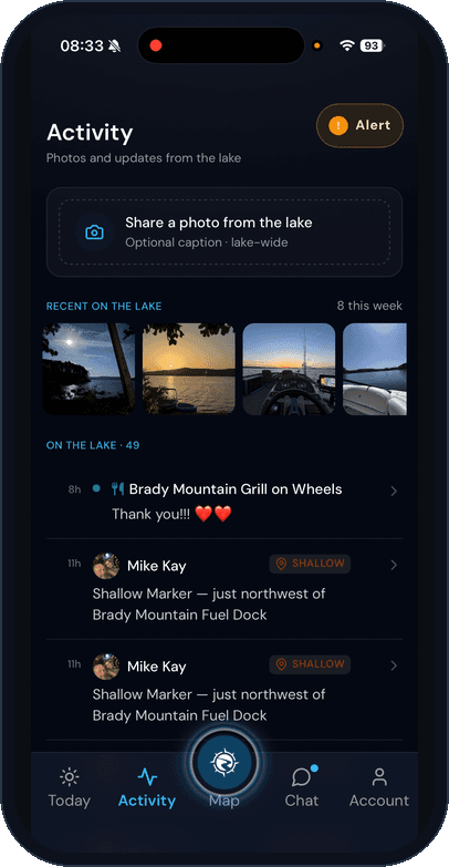 MyLake Activity screen