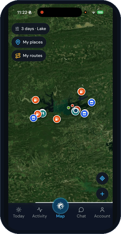 MyLake Map screen