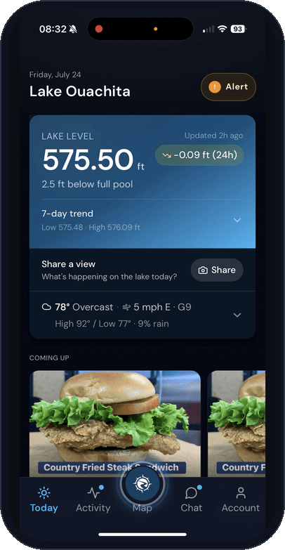 MyLake Today on iPhone
